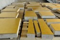 Sandstone slabs after gilding and application of the protection layer ready for transportation and installation.