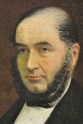 John Mackesy. Canvas oil painting. XIX century. Ireland. Close-up of the face before conservation. The photograph was taken in visible light.